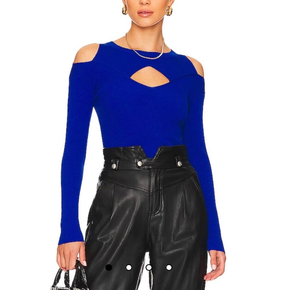 NWT Steve Madden Skylar Cutout Knit Top in Colbalt Blue